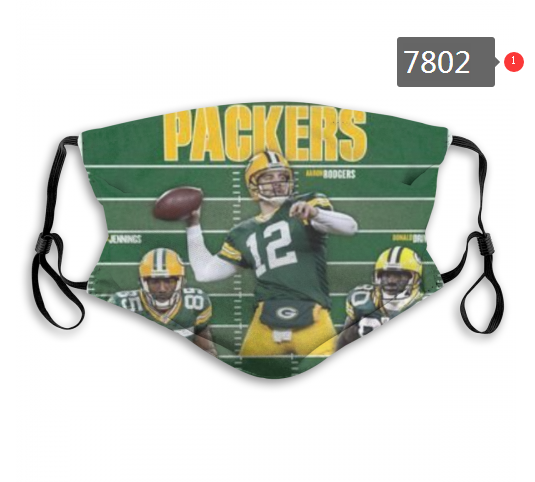NFL 2020 Green Bay Packers #5 Dust mask with filter->nfl dust mask->Sports Accessory